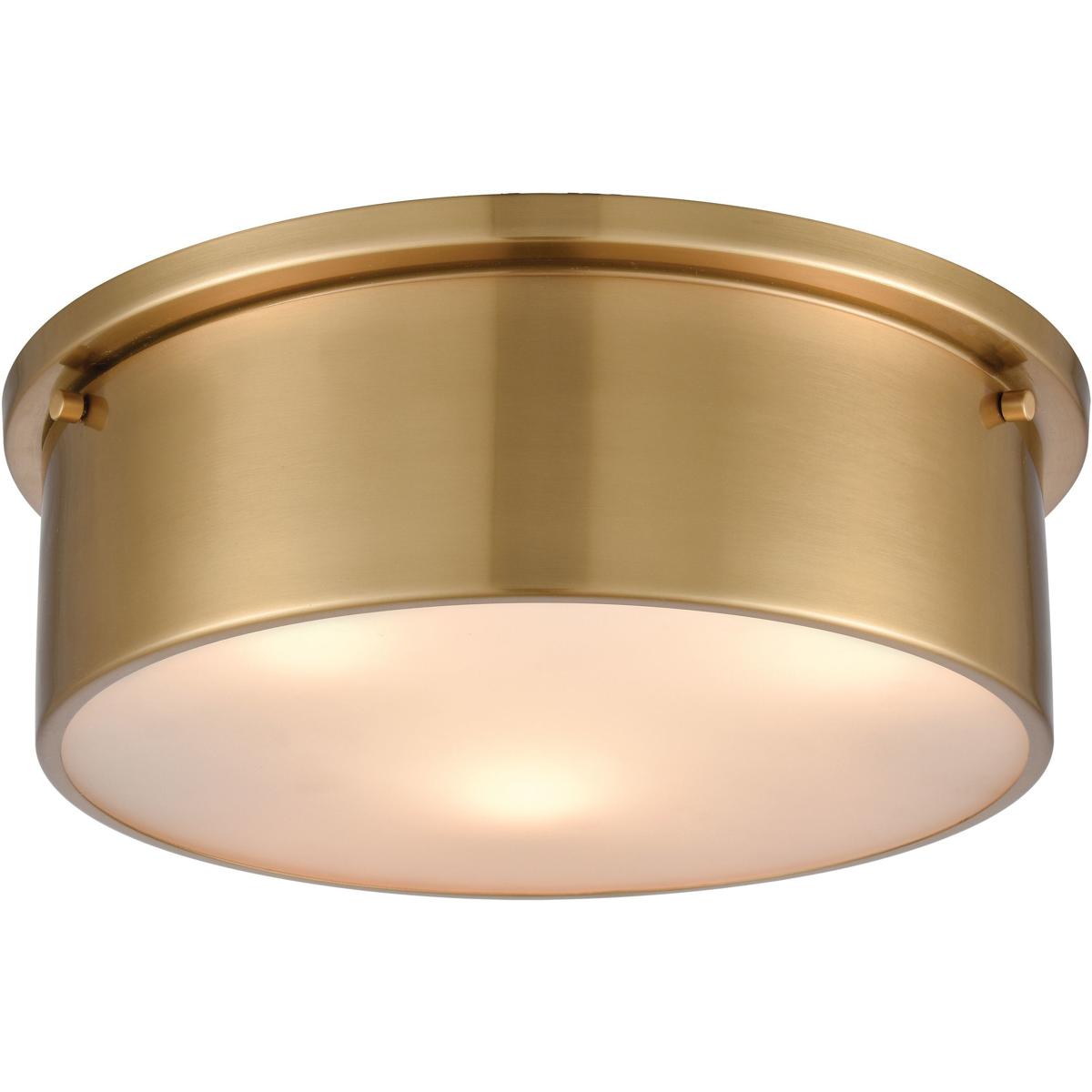 Atlas Lighting & Home CL11499-BS Simpson 3 Light 14 inch Satin Brass Flush Mount Ceiling Light