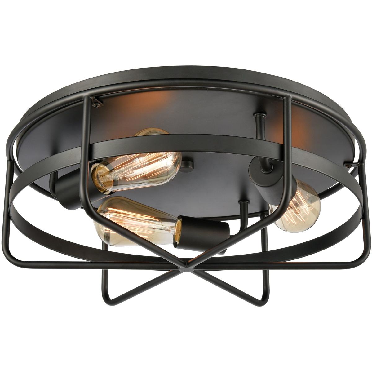 Atlas Lighting & Home CL11521-BK Wickshire 3 Light 16 inch Matte Black Flush Mount Ceiling Light