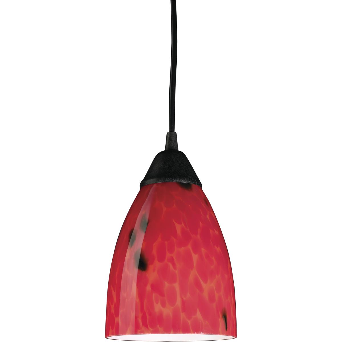 Atlas Lighting & Home CL11565-RD Classico 1 Light 5 inch Dark Rust Mini Pendant Ceiling Light in Fire Red Glass