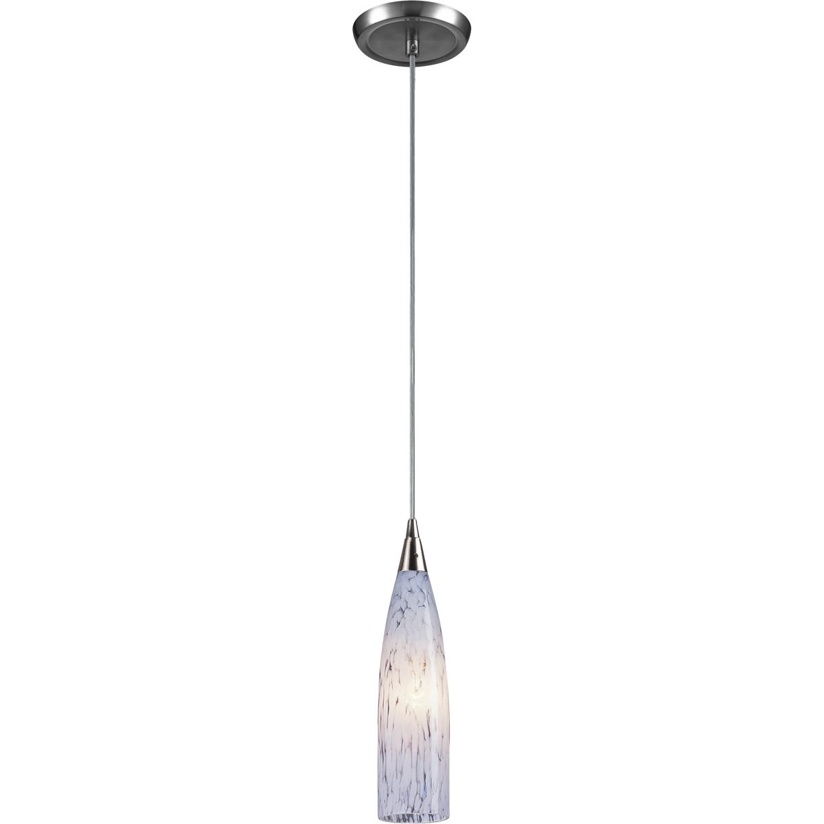 CL11625-WH 13 x 3 x 3 in. Lungo Wide 1-Light Mini Pendant - Satin Nickel with Snow White Glass