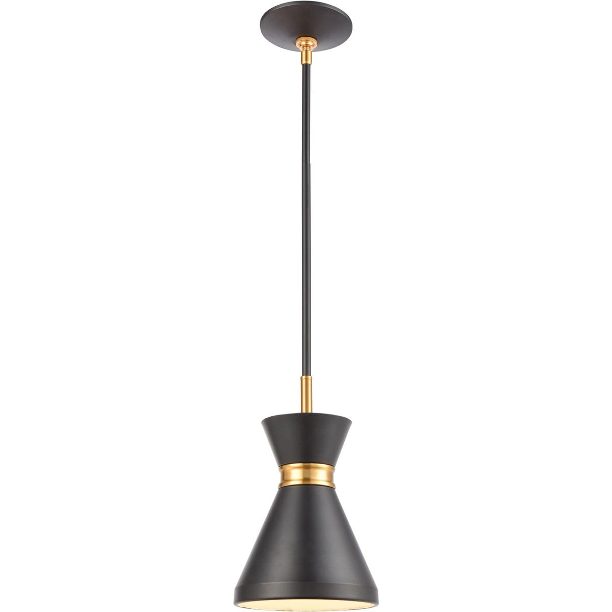 Atlas Lighting & Home CL11643-BK Modley 1 Light 7 inch Matte Black with Brushed Brass Mini Pendant Ceiling Light
