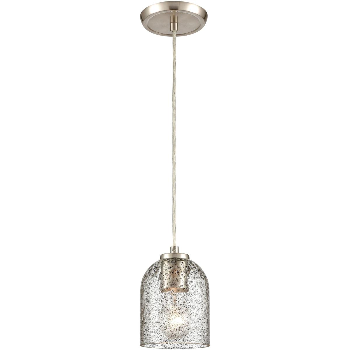 Atlas Lighting & Home CL11680-GY Sprinkle 1 Light 5 inch Satin Nickel Mini Pendant Ceiling Light in Ash Speckled Glass