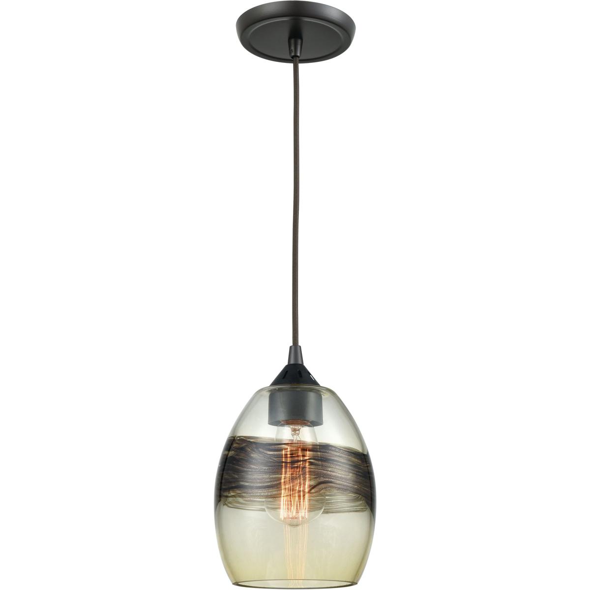 Atlas Lighting & Home CL11718-GD Whisp 1 Light 6 inch Champagne Gold with Smoke and Oil Rubbed Bronze Mini Pendant Ceiling Light