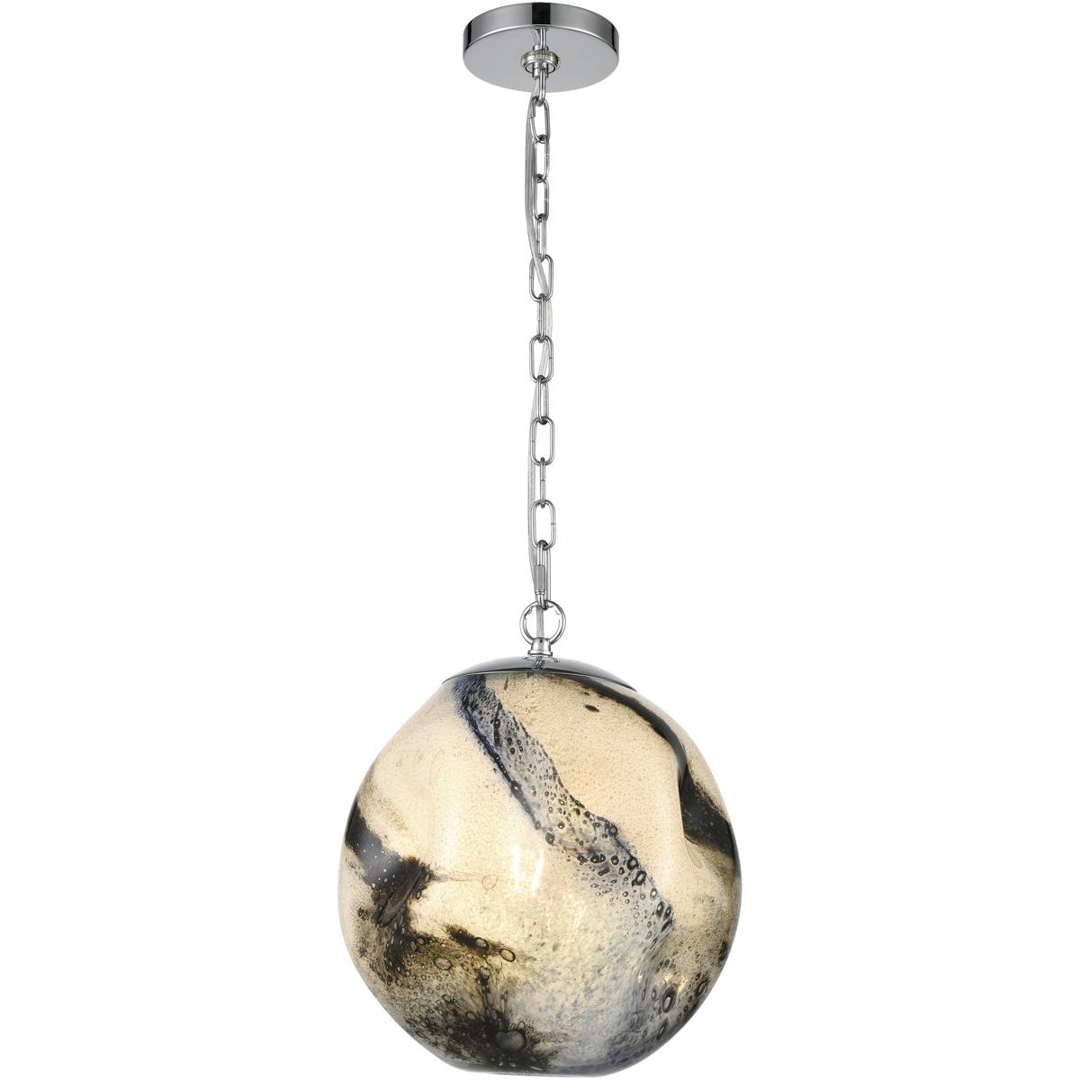Atlas Lighting & Home CL11733-WH Blue Planetary 1 Light 12 inch White with Black and Chrome Pendant Ceiling Light