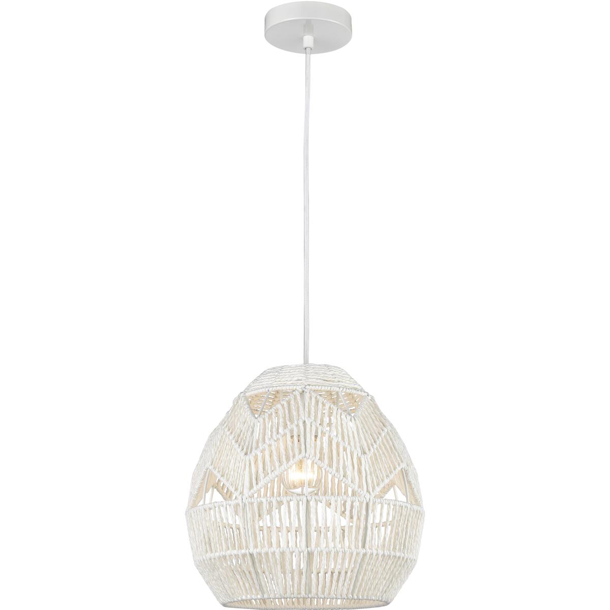 Atlas Lighting & Home CL11734-WH Boho 1 Light 12 inch White Pendant Ceiling Light
