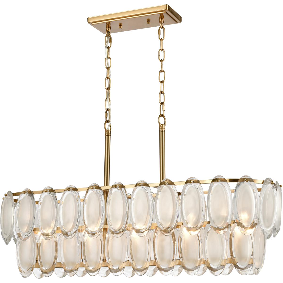 Atlas Lighting & Home CL11994-BS Curiosity 5 Light 32 inch Aged Brass Linear Chandelier Ceiling Light