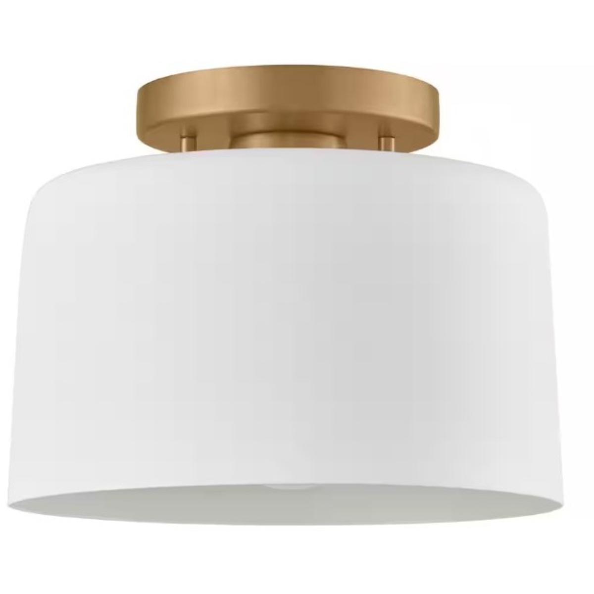 Atlas Lighting & Home CL12024-GD2 Bryn 1 Light 10 inch Matte White and Gold Semi Flush Mount Ceiling Light