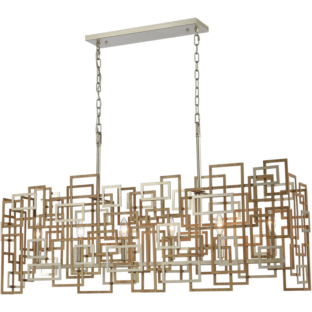 Atlas Lighting & Home CL12276-GD Gridlock 6 Light 44 inch Matte Gold Linear Chandelier Ceiling Light