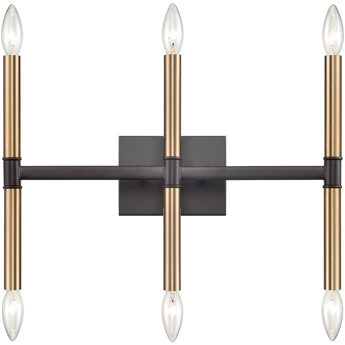 Atlas Lighting & Home CN260611 Notre Dame 6 Light 19 inch Oil Rubbed Bronze and Gold Bath Bar Wall Light