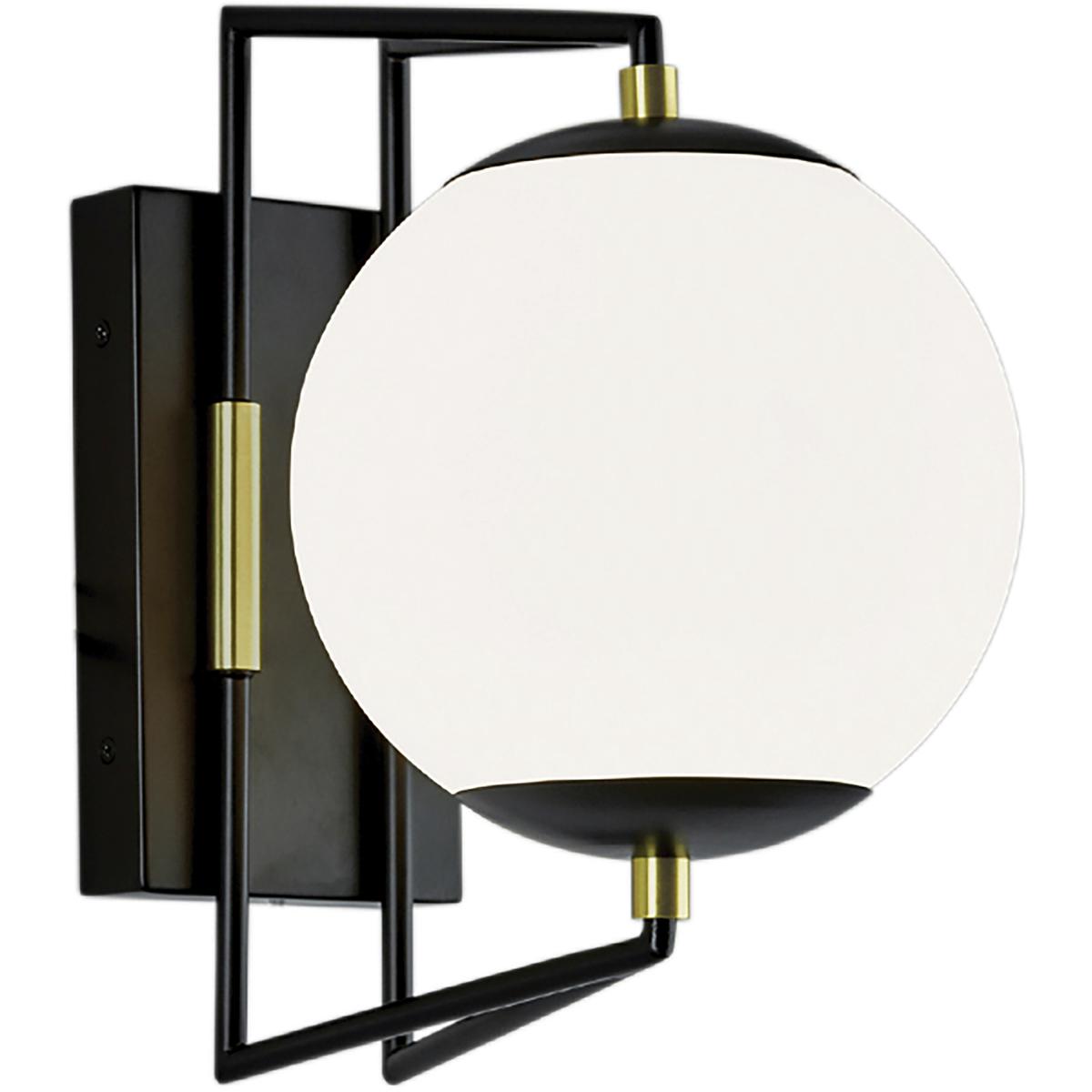 Atlas Lighting & Home OL11101-BK Cosmos LED 12.38 inch Matte Black with Satin Brass and Matte White Outdoor Wall Sconce