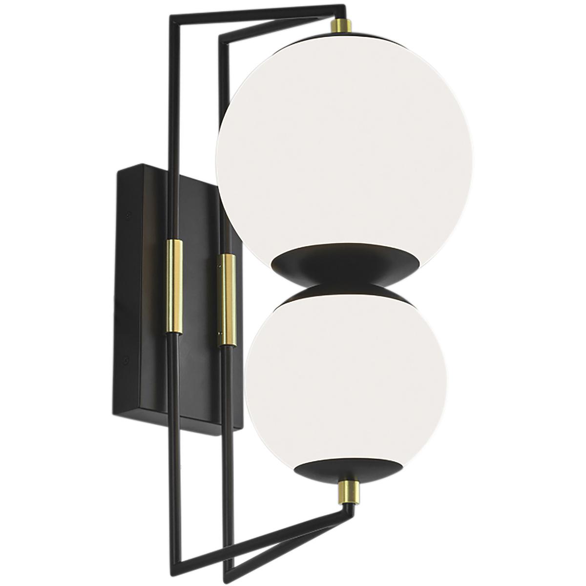 Atlas Lighting & Home OL11102-BK Cosmos LED 18.38 inch Matte Black with Satin Brass and Matte White Outdoor Wall Sconce
