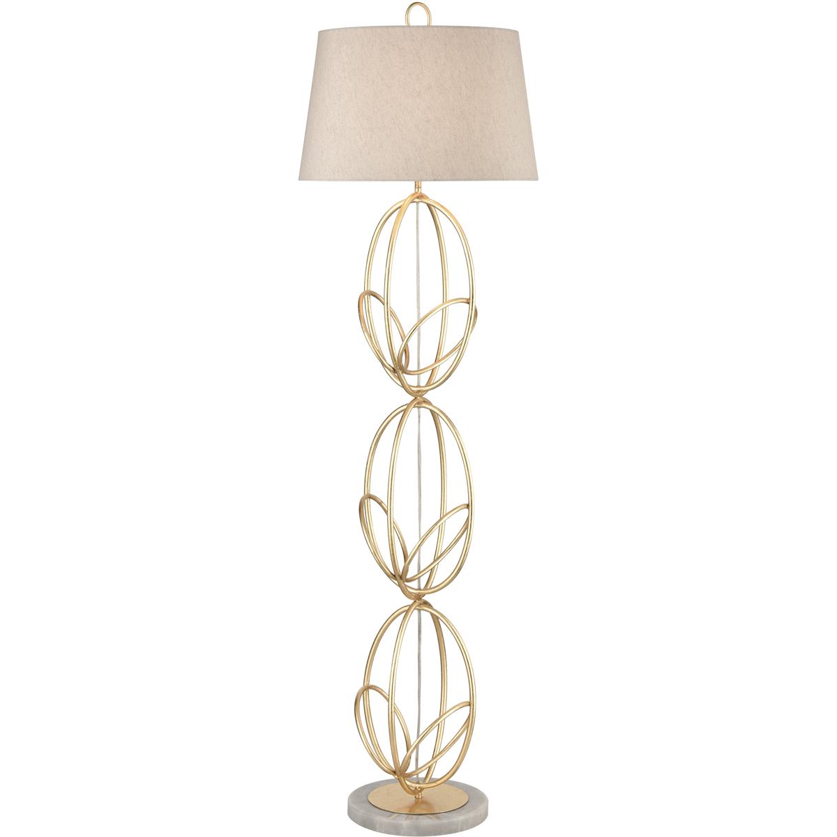 Atlas Lighting & Home PL11016-GD Morely 63 inch 150 watt Gold Leaf with White Floor Lamp Portable Light