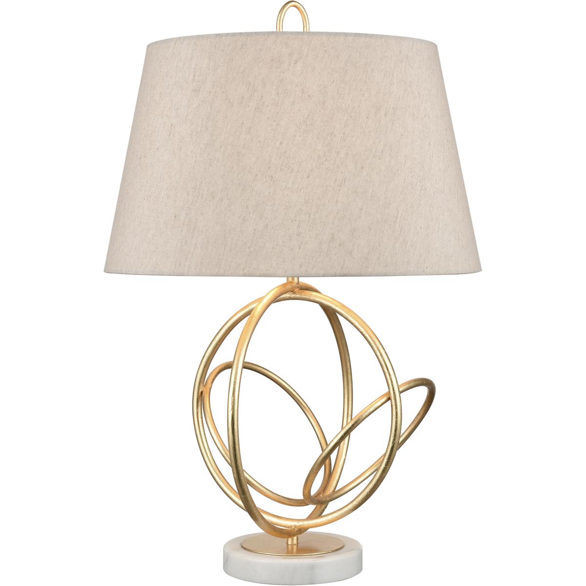Atlas Lighting & Home PL11084-GD Morely 26 inch 150 watt Gold Leaf with White Table Lamp Portable Light