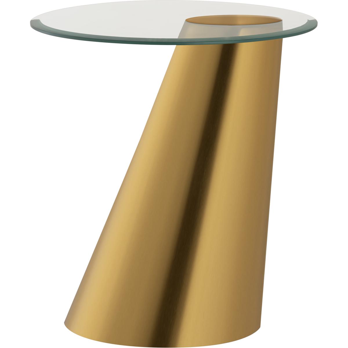 Atlas Lighting & Home TA11050-01 Cone 18 X 17 inch Brass with Clear Accent Table