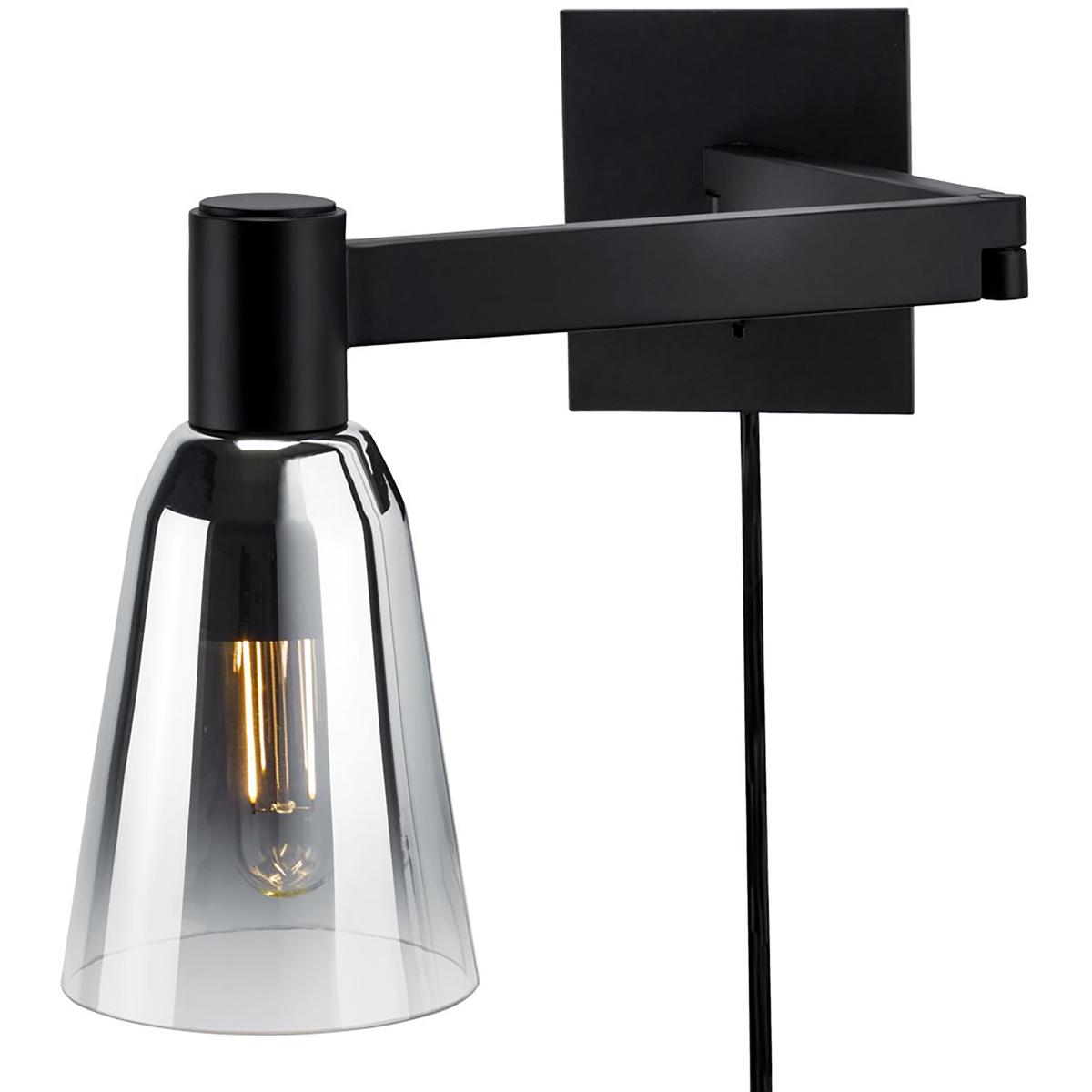 WL11004-BK 10.125 x 4.75 to 17.75 x 4.75 to 20 in. Audrey High 1-Light Swingarm Sconce - Matte Black