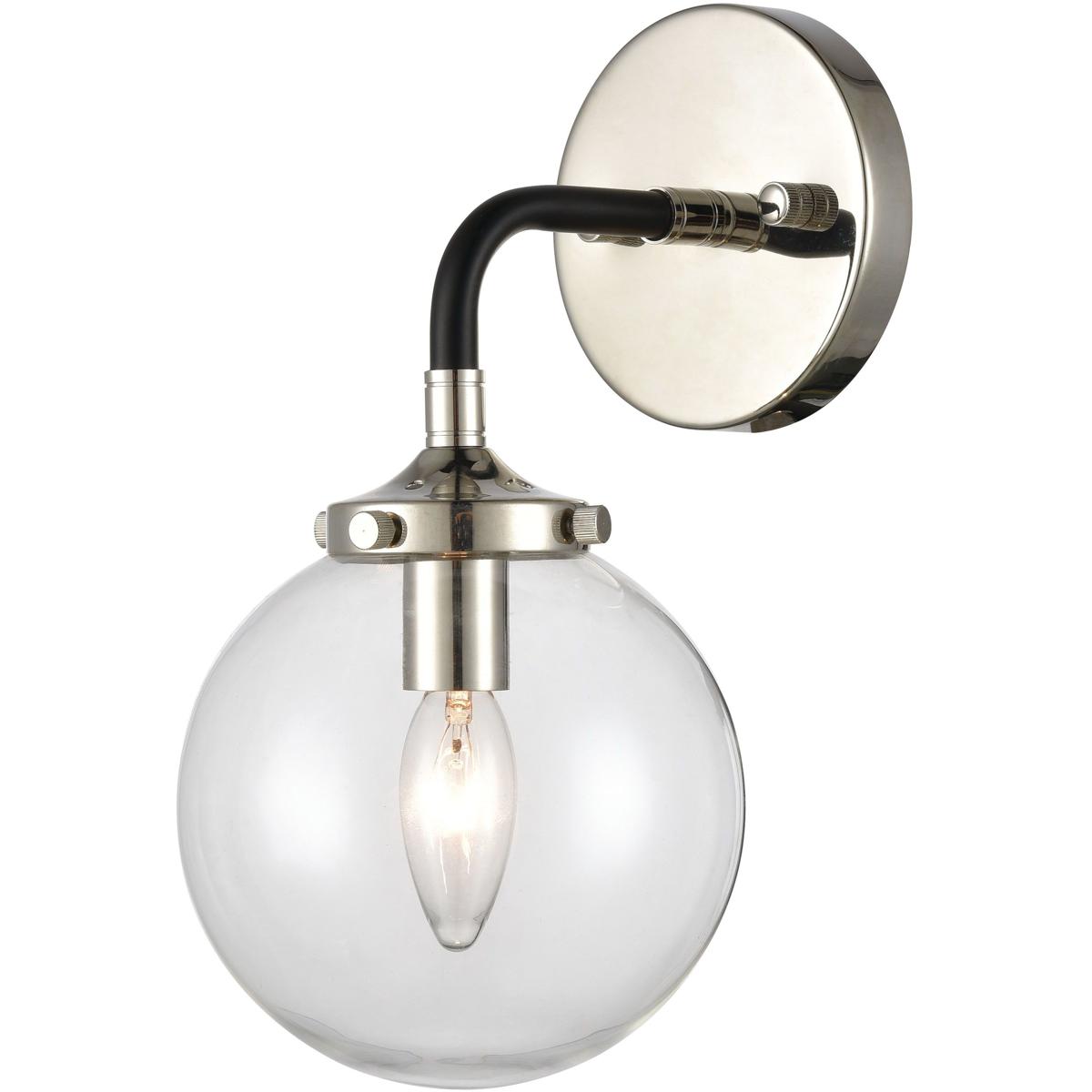 Atlas Lighting & Home WL11032-NK Boudreaux Sconce Wall Light in Matte Black with Polished Nickel