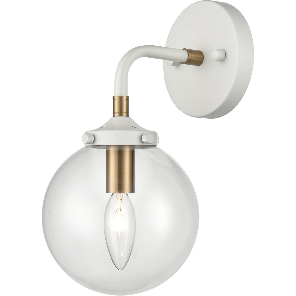 Atlas Lighting & Home WL11032-WH Boudreaux Sconce Wall Light in Matte White with Satin Brass