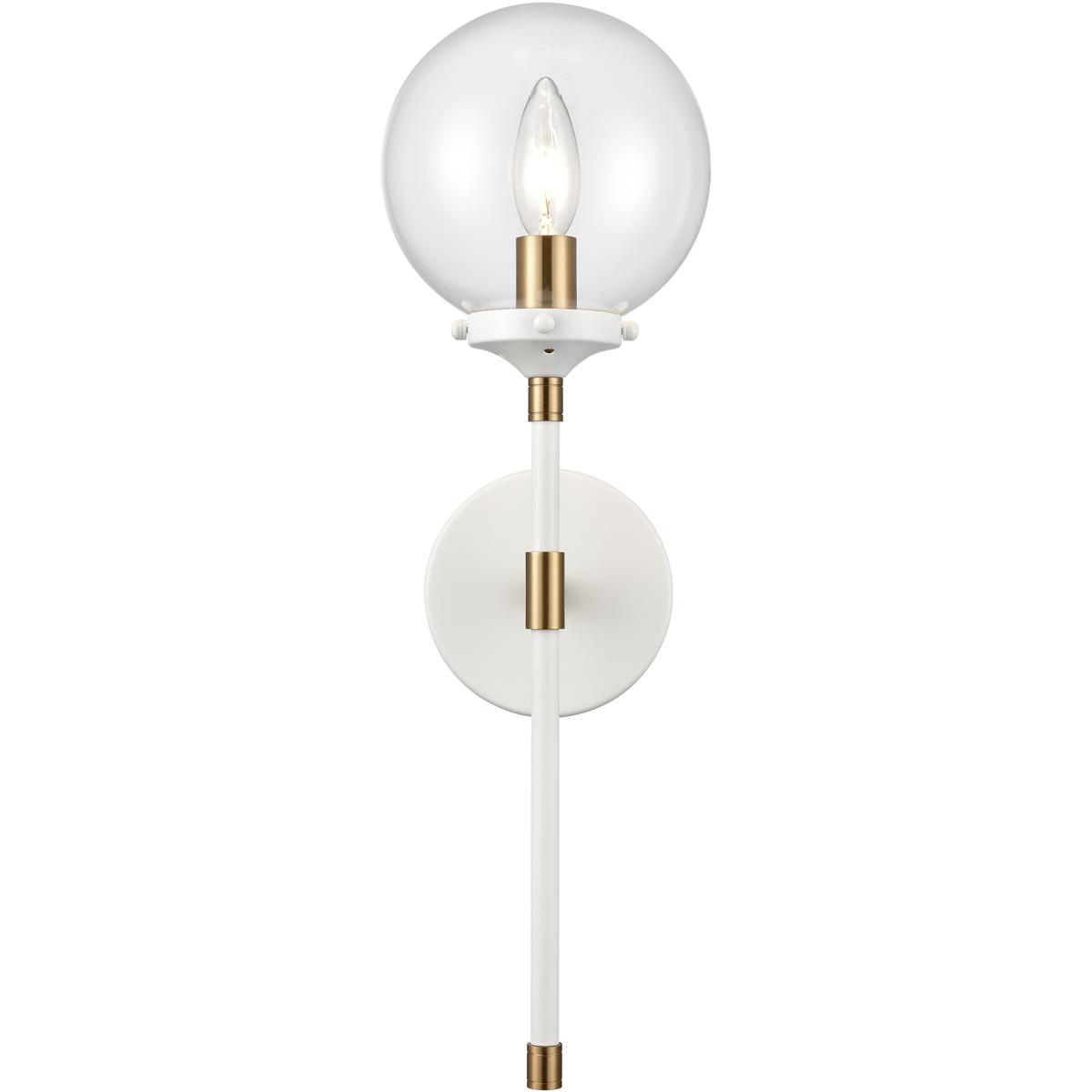 Atlas Lighting & Home WL11033-WH Boudreaux Sconce Wall Light in Matte White with Satin Brass