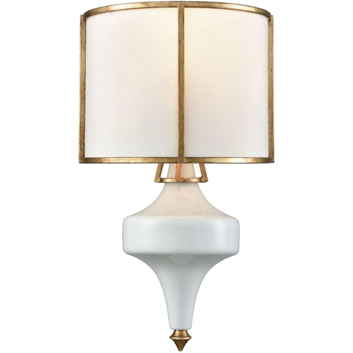 WL11045-GD 15 x 8 x 4 in. Ceramique High 1-Light Sconce - Antique Gold Leaf