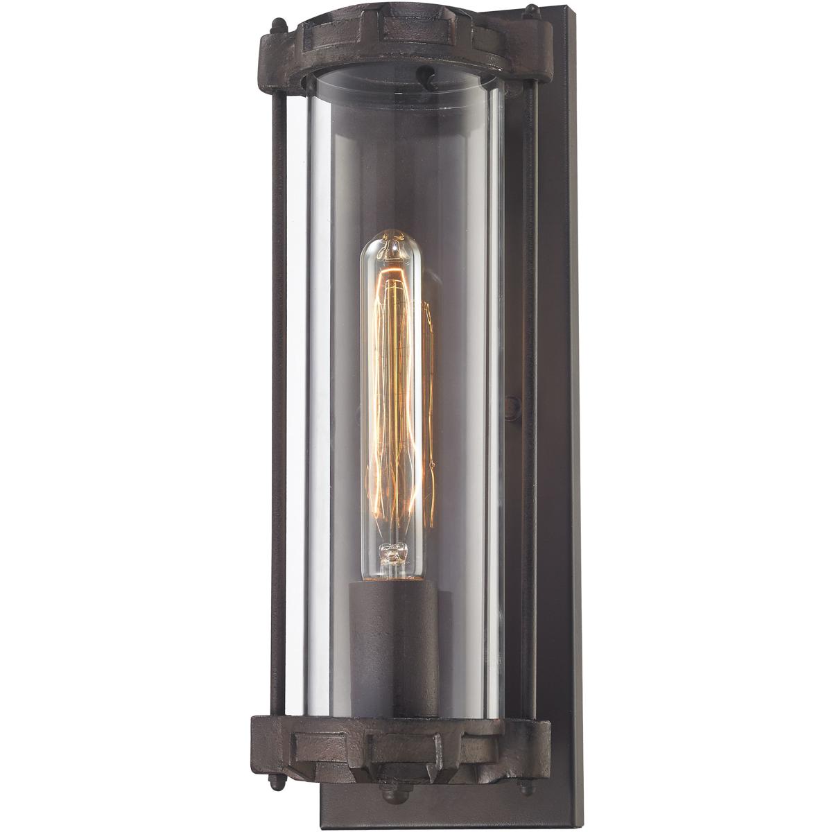 WL11049-BK 15 x 5 x 5 in. Chasebrook High 1-Light Sconce - Clay Iron