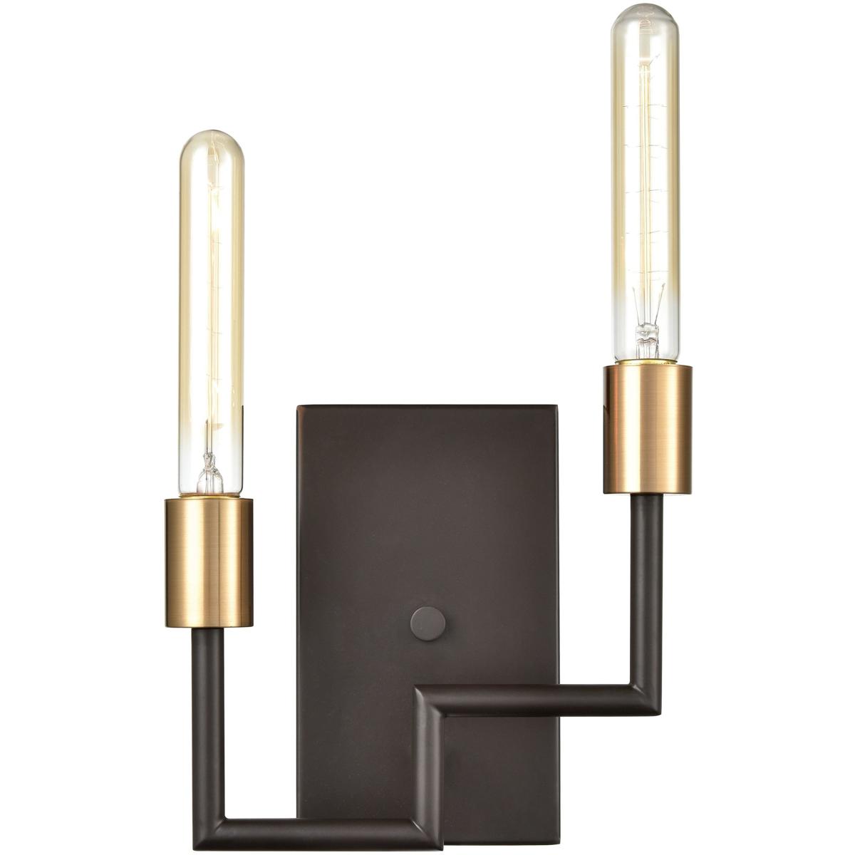 WL11053-BZ 8 x 9 x 4 in. Congruency High 2-Light Sconce - Oil Rubbed Bronze