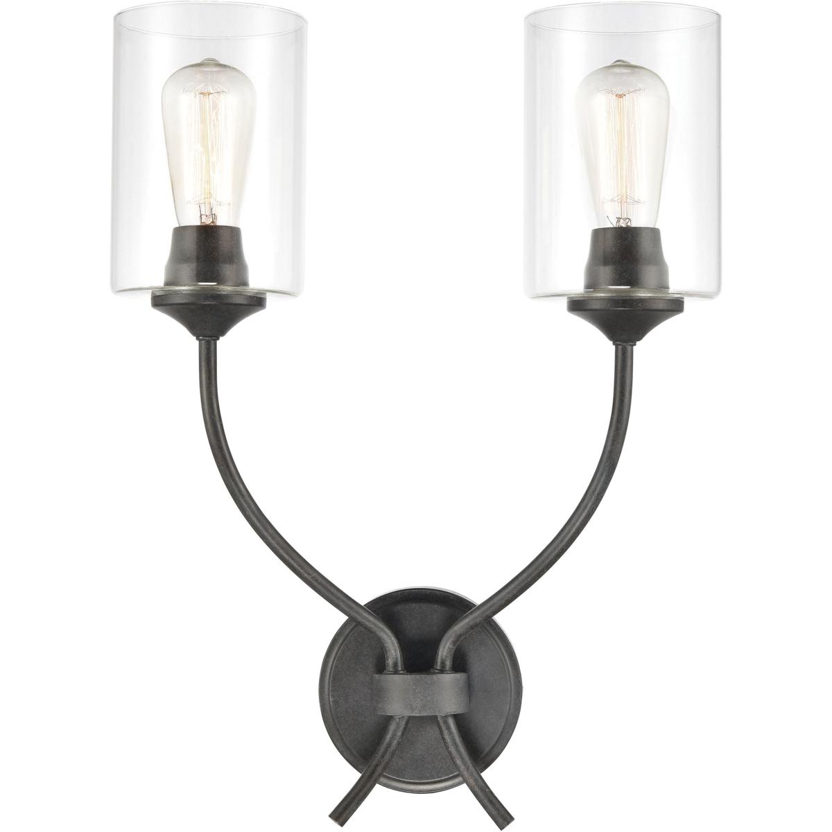 WL11058-BZ 20 x 15 x 7 in. Daisy High 2-Light Sconce - Midnight Bronze
