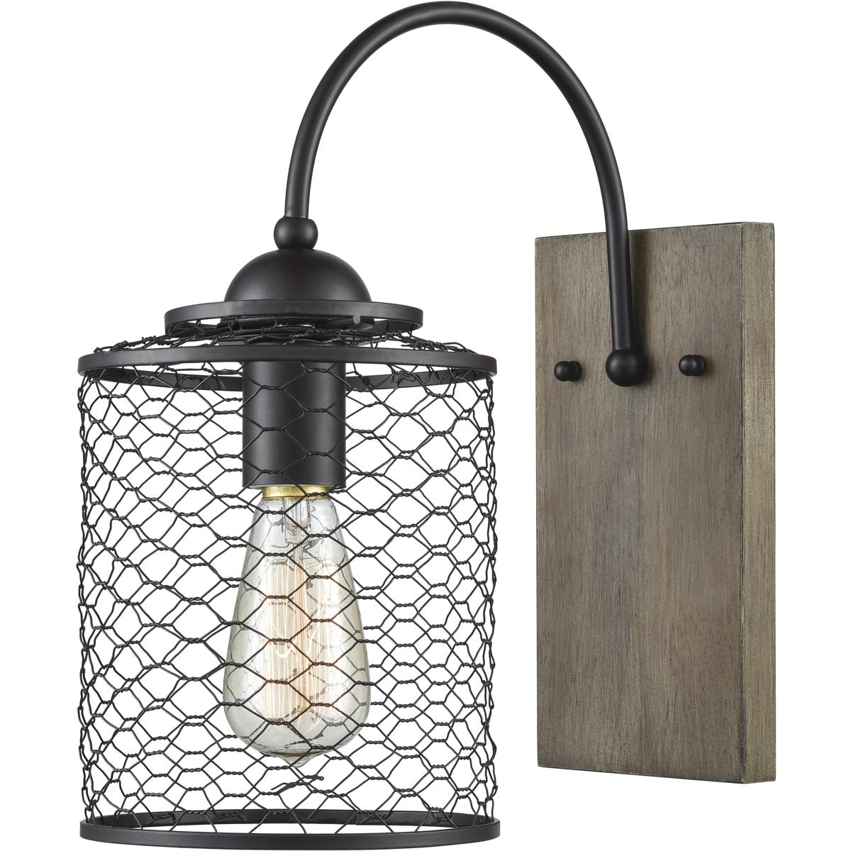 WL11064-BK 12 x 7 x 14 in. Eagles Rest High 1-Light Sconce - Oil Rubbed Bronze