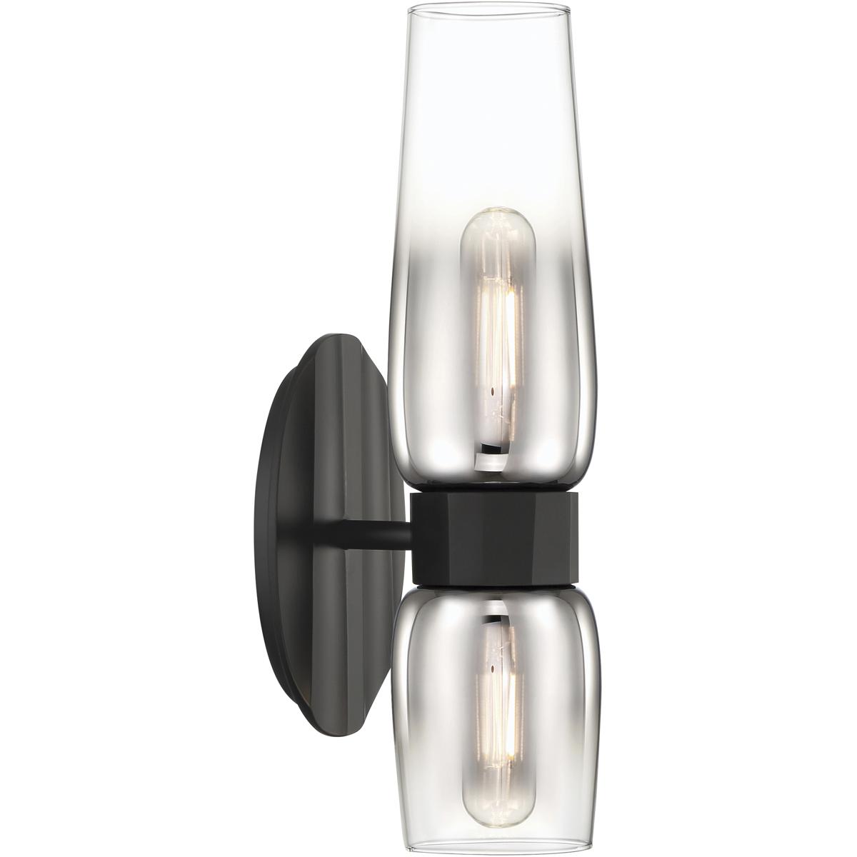 Atlas Lighting & Home WL11076-BK Flame 2 Light 5 inch Matte Black Sconce Wall Light