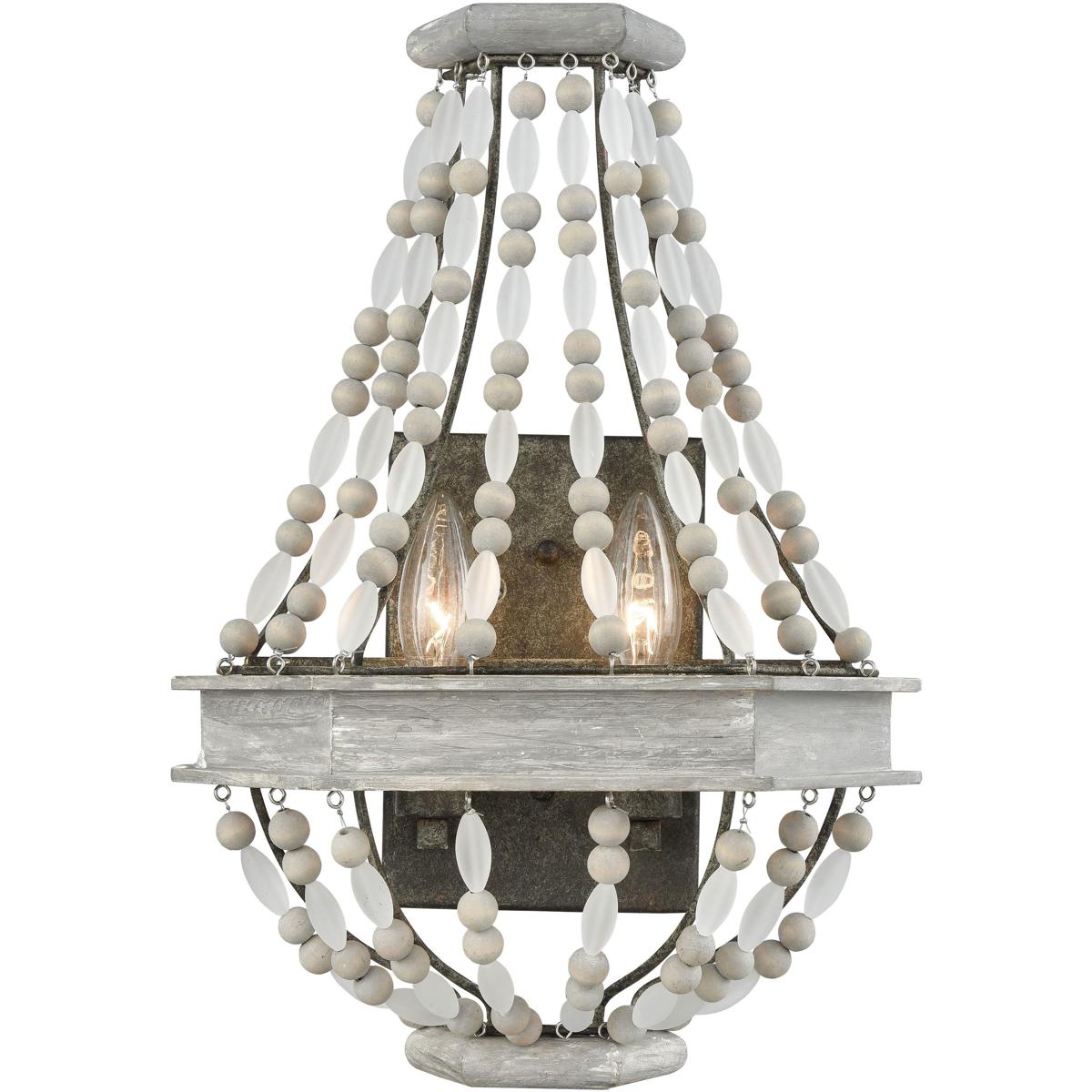 WL11153-GY 16 x 11 x 5 in. Summerton High 2-Light Sconce - Washed Gray