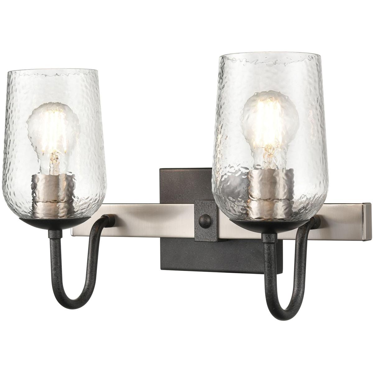 WL11184-BK 10.5 x 15 x 8 in. Blakely High 2-Light Vanity Light - Brushed Nickel