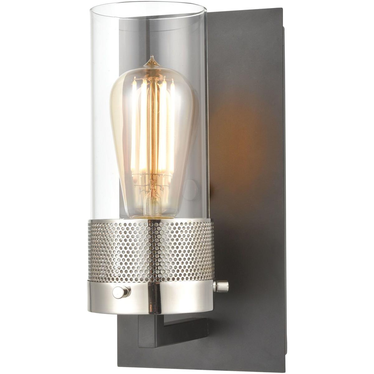 WL11214-BK 10 x 5 x 6 in. Bergenline High 1-Light Sconce - Matte Black
