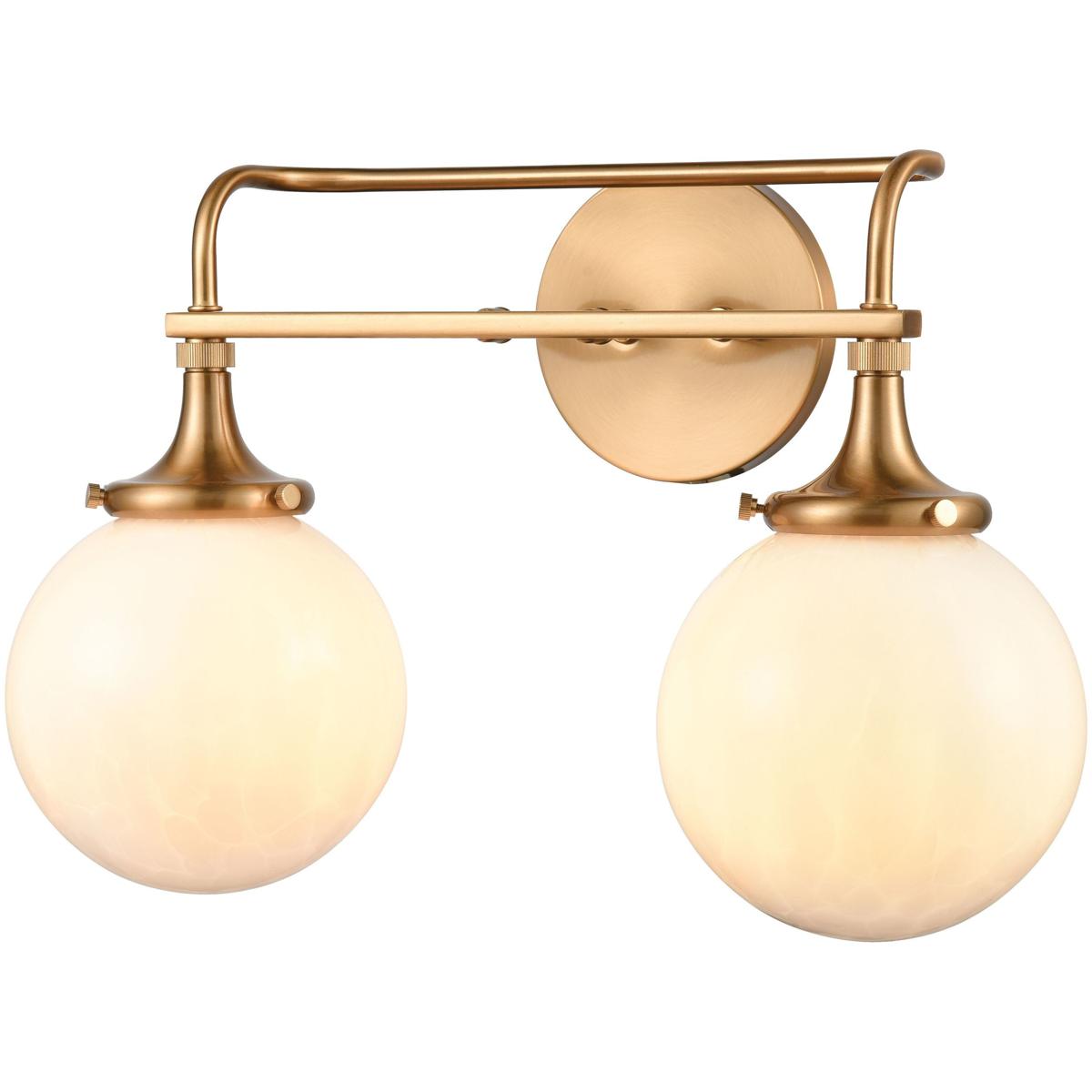 WL11217-BS 11 x 17 x 9 in. Beverly Hills Wide 2-Light Vanity Light - Satin Brass
