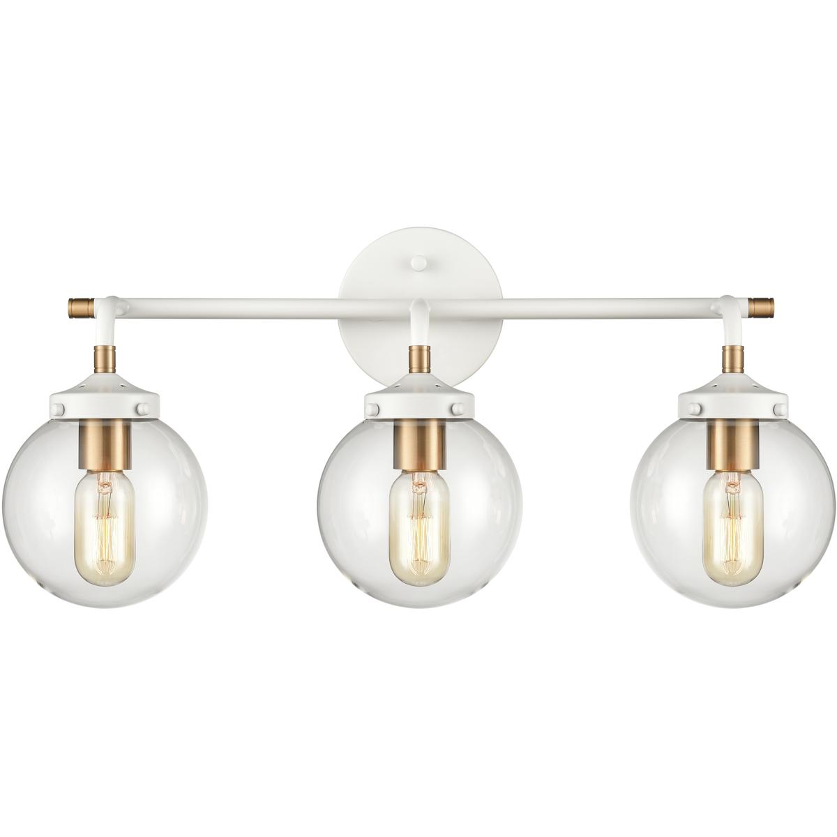 Atlas Lighting & Home WL11219-WH Boudreaux Vanity Light Wall Light in Matte White with Satin Brass