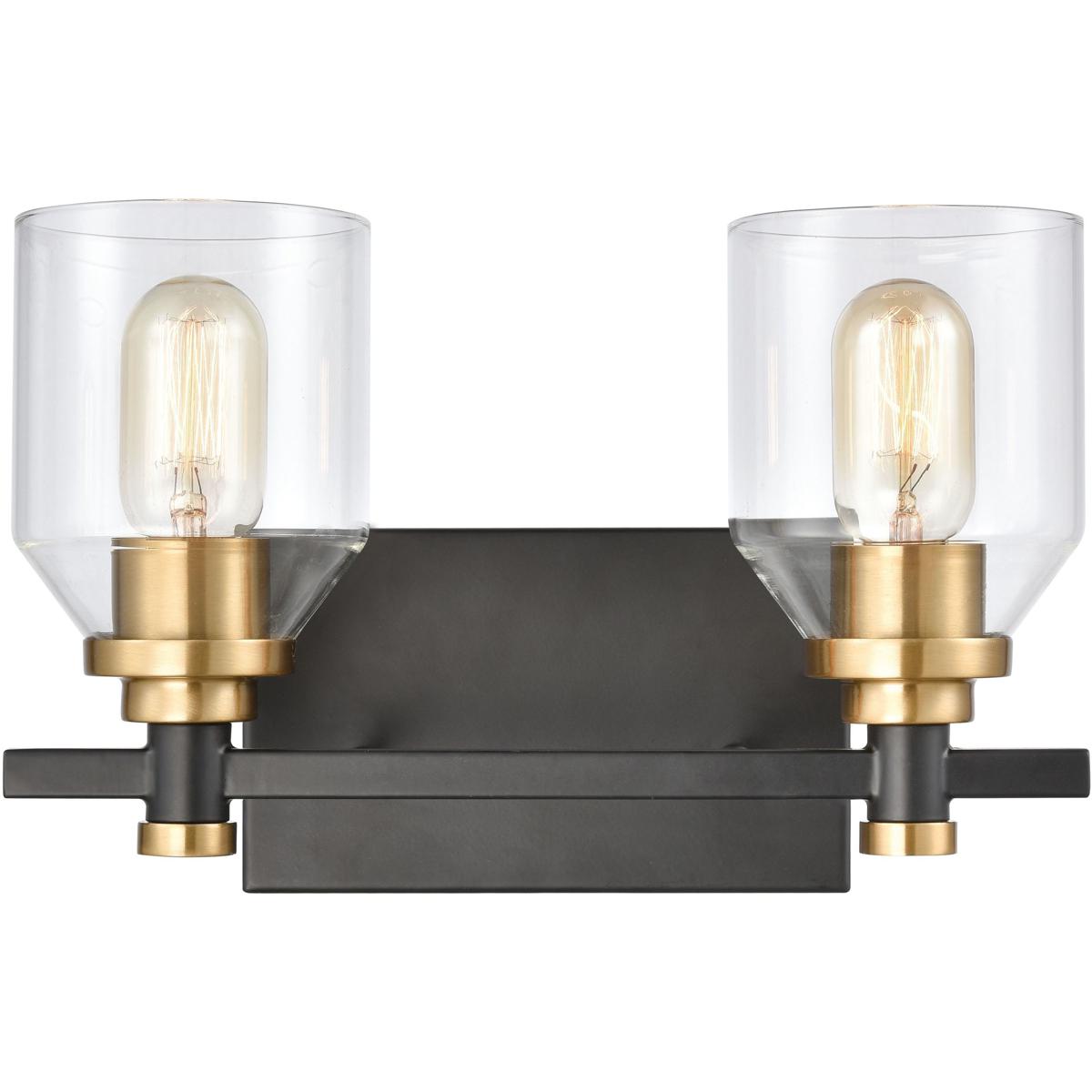 WL11244-BK 9 x 13 x 6 in. Cambria Wide 2-Light Vanity Light - Matte Black