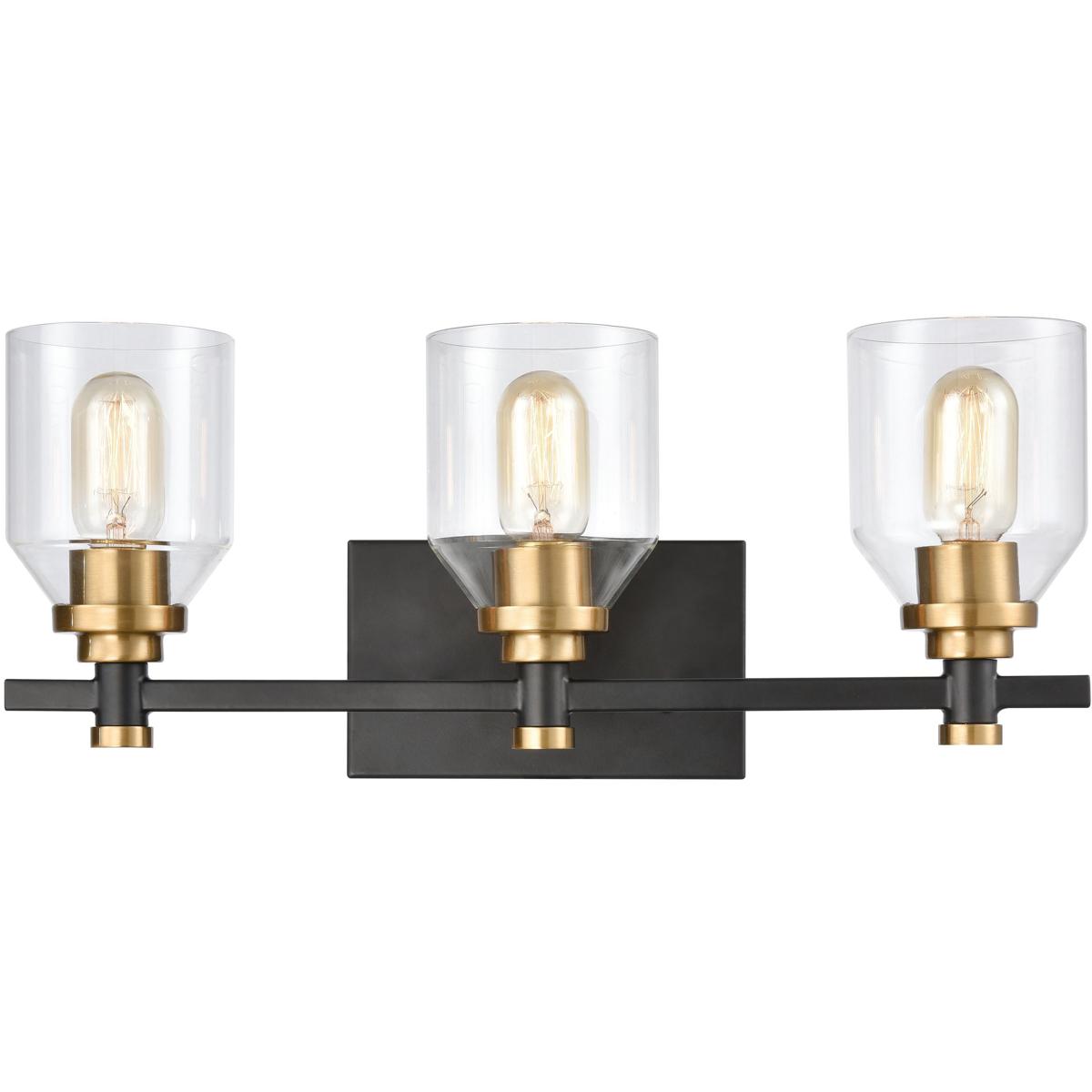 WL11245-BK 9 x 20 x 6 in. Cambria Wide 3-Light Vanity Light - Matte Black