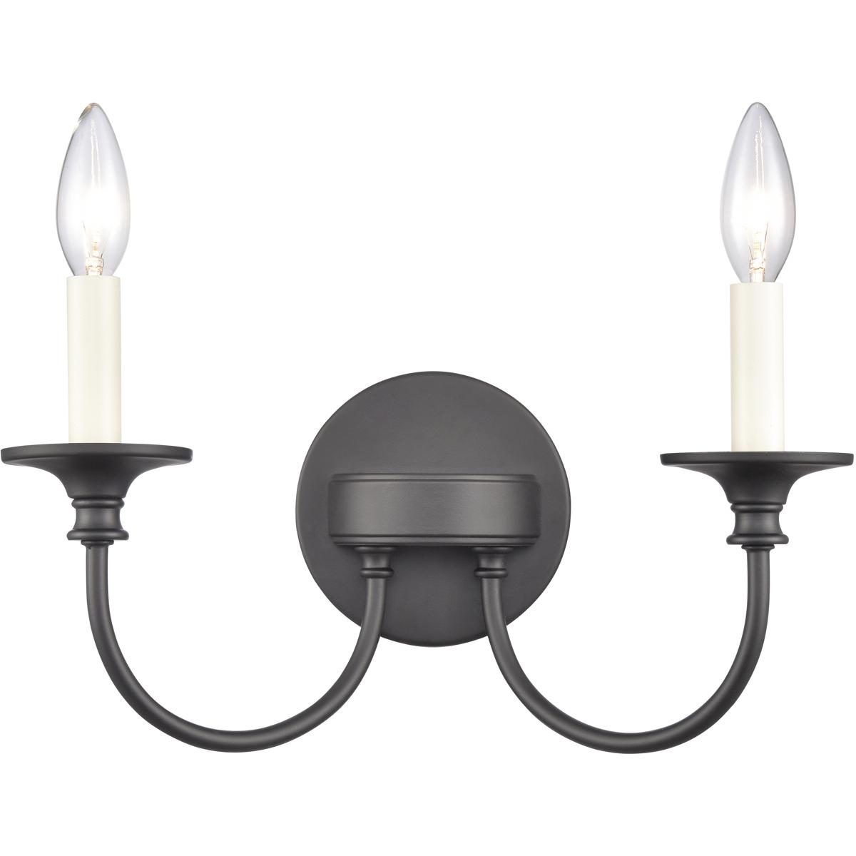 WL11249-BK 7.75 x 14 x 6.5 in. Cecil Wide 2-Light Vanity Light - Matte Black