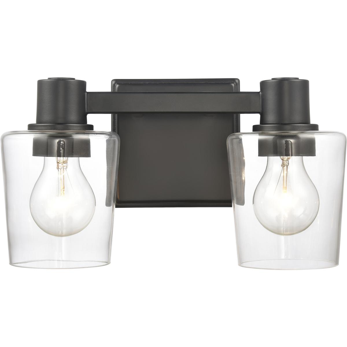 WL11251-BK 7 x 12 x 6 in. Celia Wide 2-Light Vanity Light - Matte Black