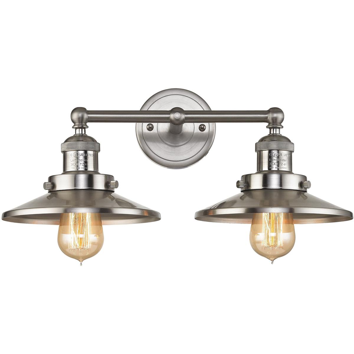 WL11295-NK1 8 x 18 x 10 in. English Pub Wide 2-Light Vanity Light - Satin Nickel