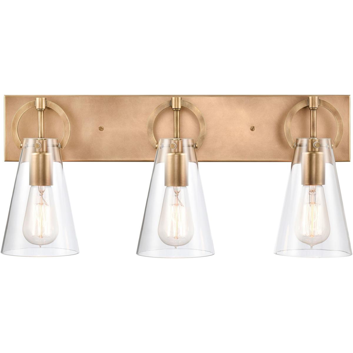 WL11307-BS 10 x 23 x 6 in. Gabby Wide 3-Light Vanity Light - Brass