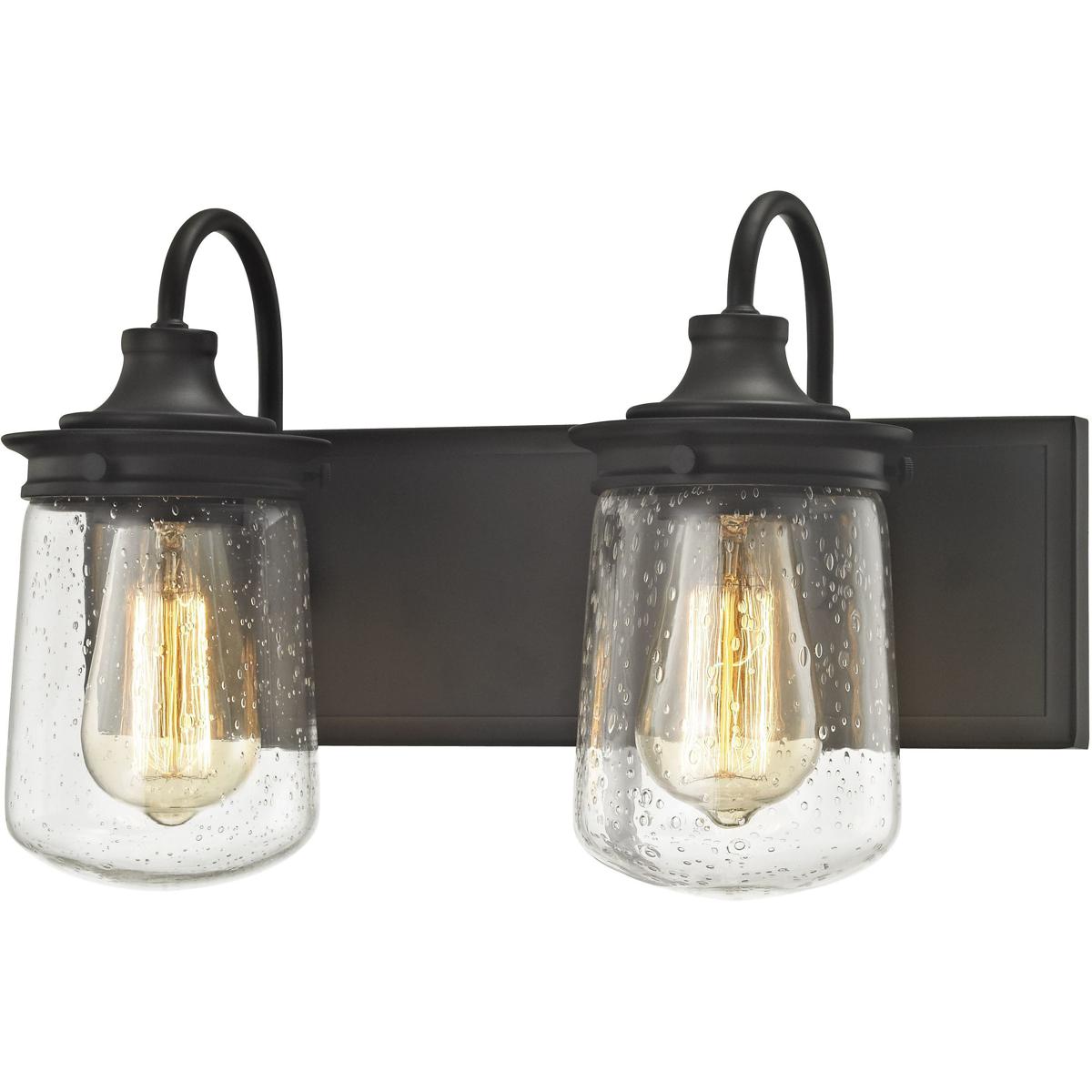 WL11313-BZ 10 x 15 x 7 in. Hamel Wide 2-Light Vanity Light - Oil Rubbed Bronze