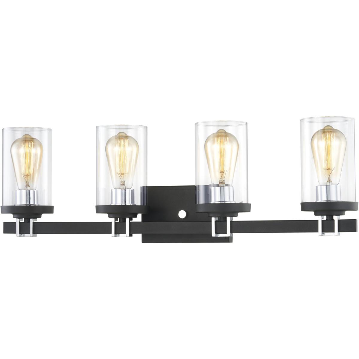 WL11328-BK1 9 x 28 x 6 in. Holdfast Wide 4-Light Vanity Light - Charcoal