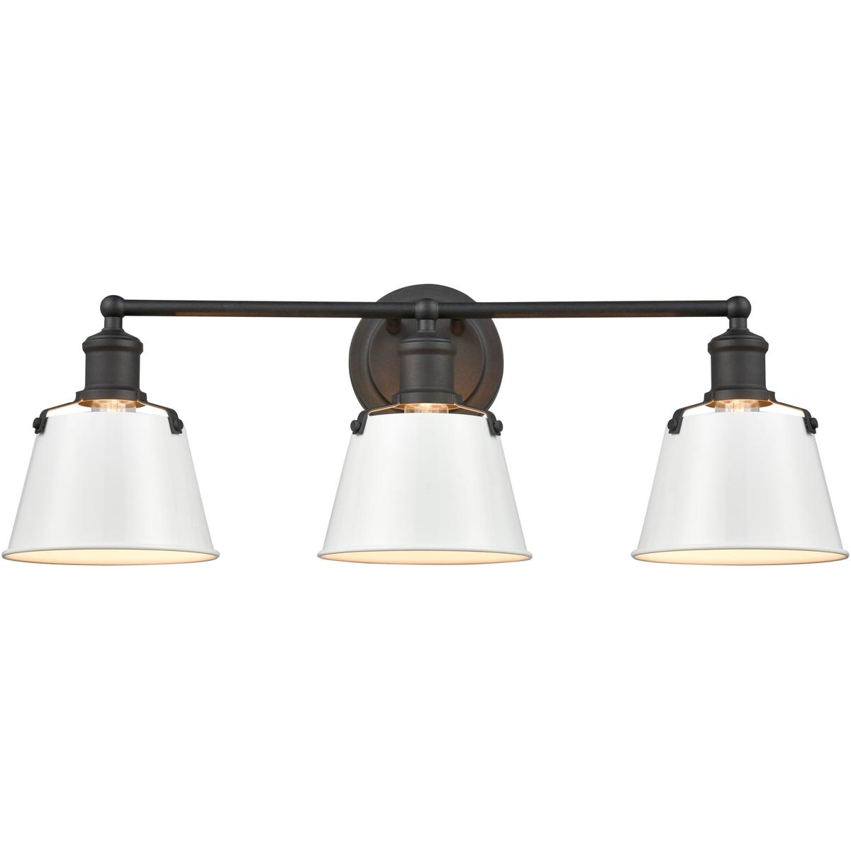 WL11330-WH 9 x 24 x 7 in. Holgate Wide 3-Light Vanity Light - Charcoal