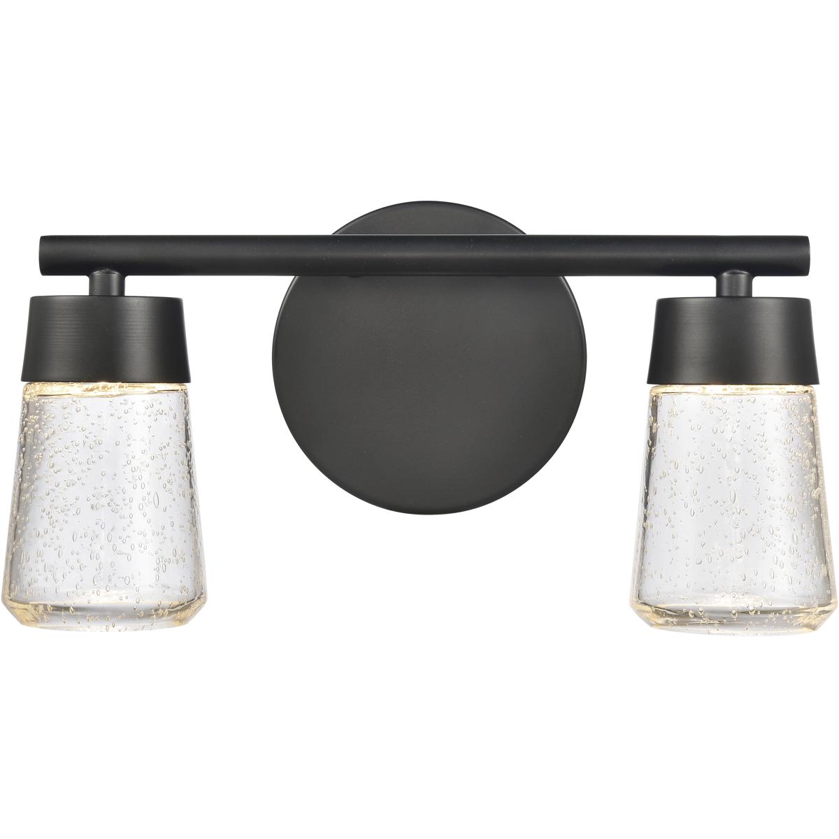 WL11348-BK 6.5 x 12.5 x 5 in. Jergen Wide 2-Light Vanity Light - Matte Black