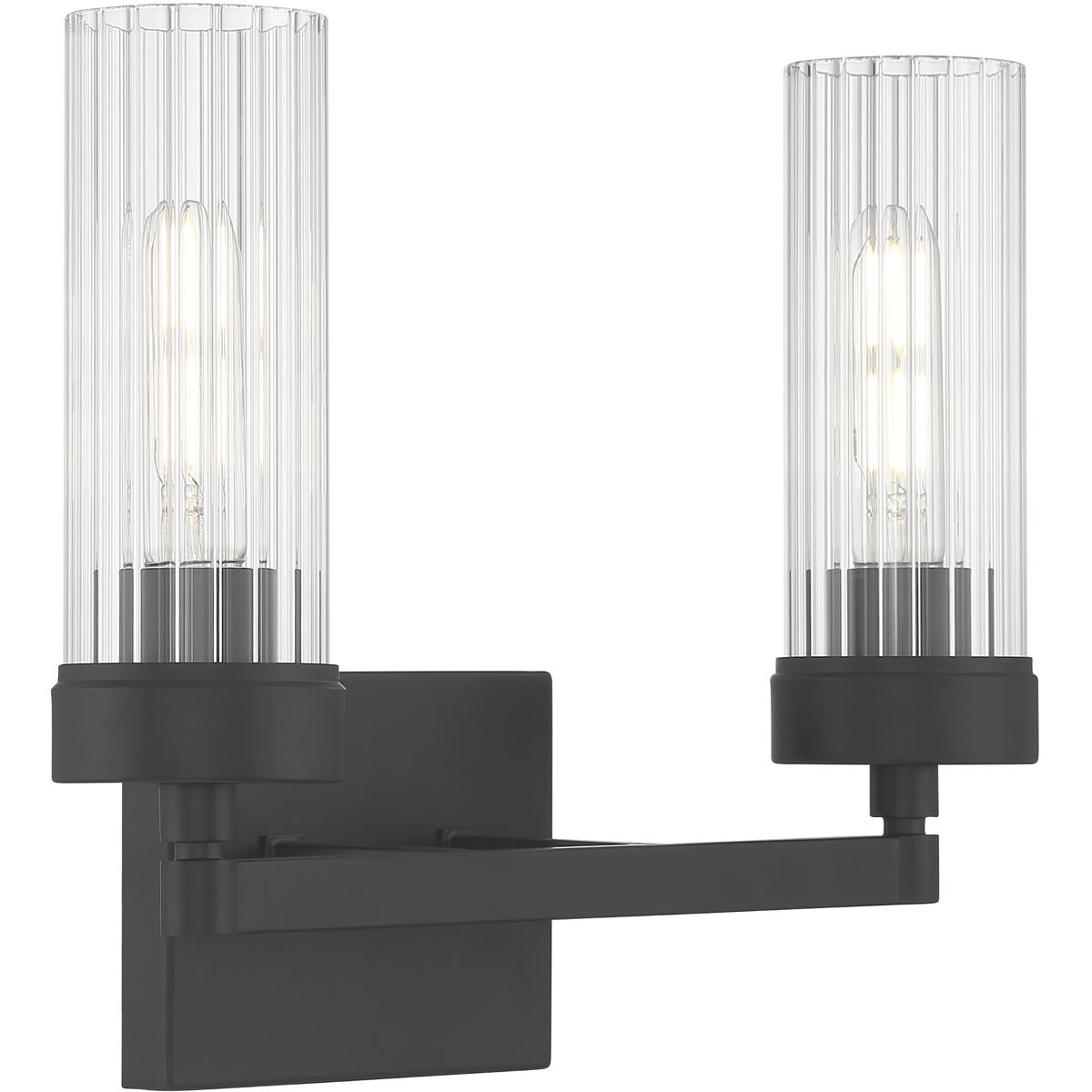 WL11359-BK 11.25 x 14 x 5.25 in. Lida Wide 2-Light Vanity Light - Matte Black