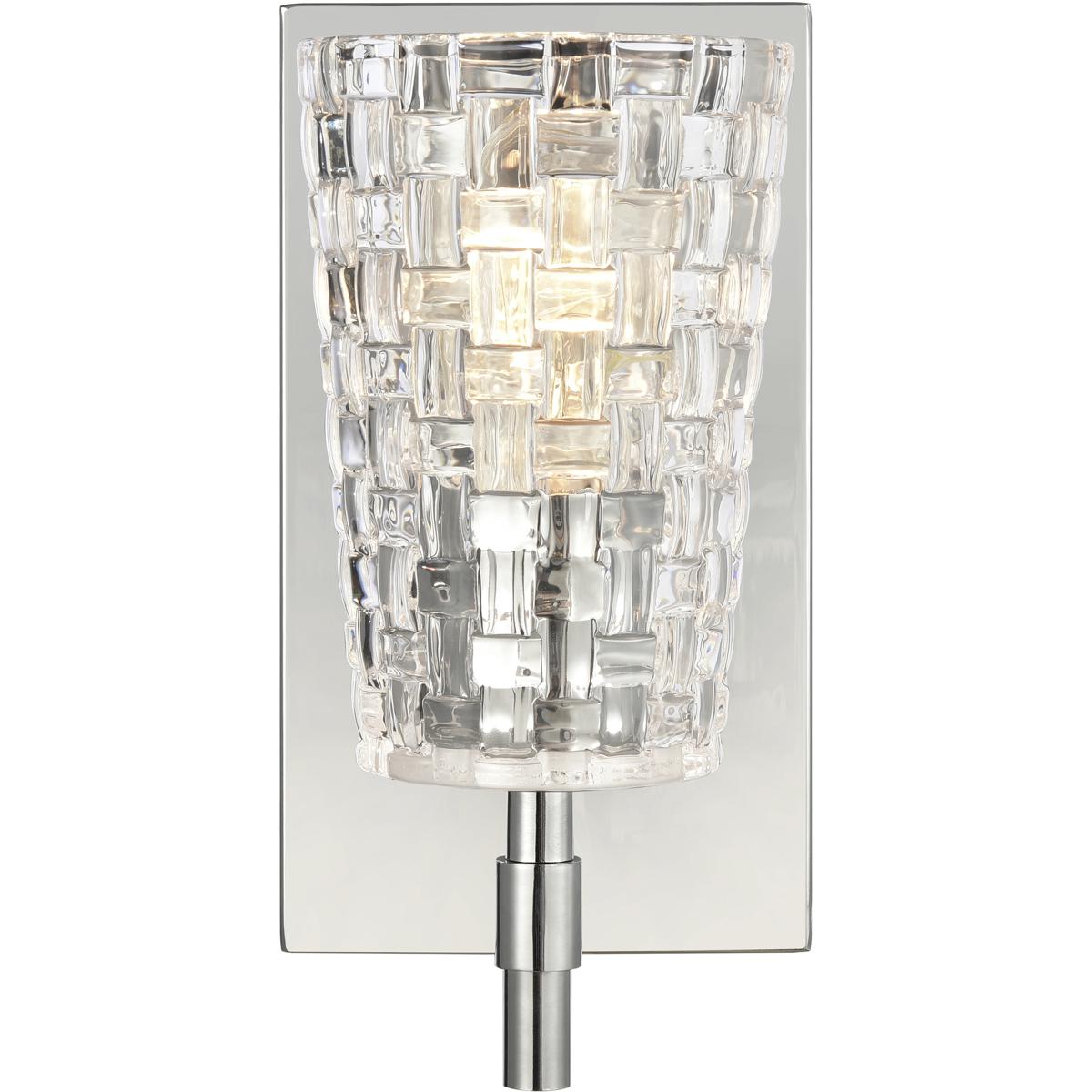 WL11363-NK 9 x 4.75 x 6 in. Lightweave Wide 1-Light Vanity Light - Polished Nickel