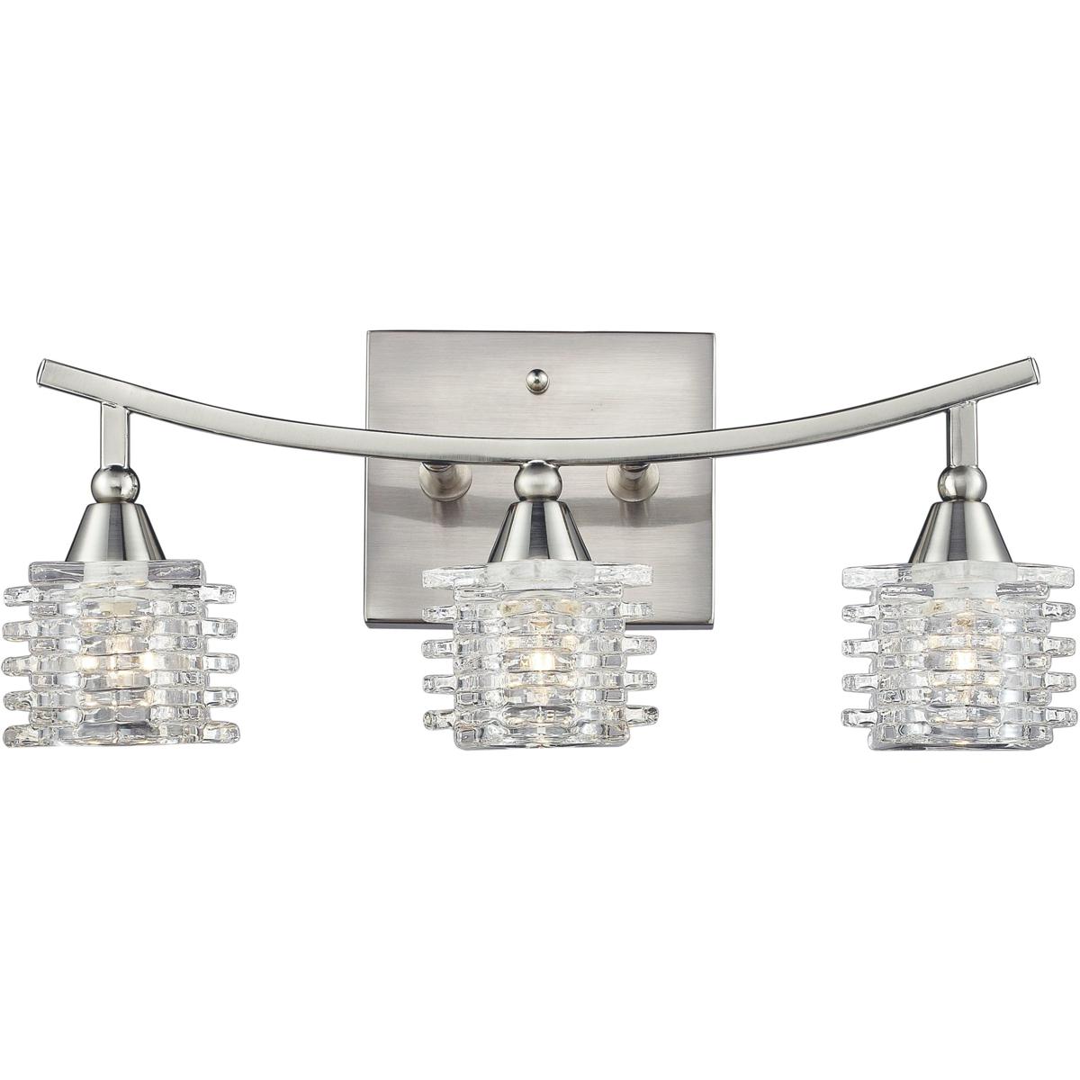 WL11368-NK 7 x 15 x 5 in. Matrix Wide 3-Light Vanity Light - Satin Nickel