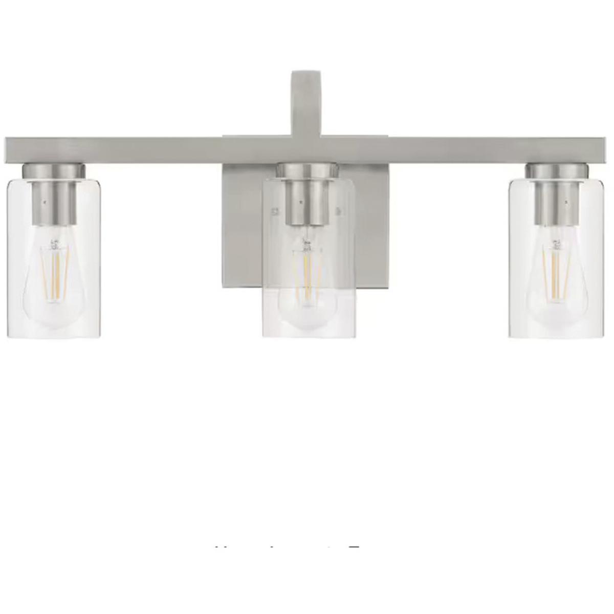 WL11369-NK 10 x 22 x 6.5 in. Melina Wide 3-Light Vanity Light - Brushed Nickel