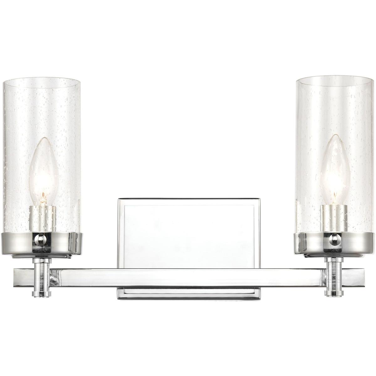 WL11371-CH 9 x 15 x 5 in. Melinda Wide 2-Light Vanity Light - Polished Chrome