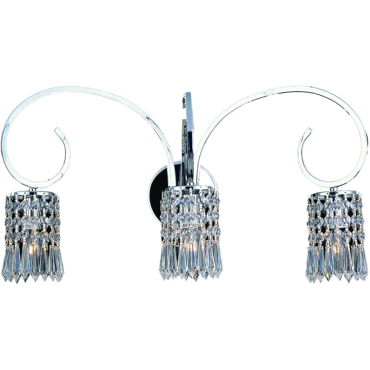 WL11386-CH 12 x 23 x 3 in. Optix Wide 3-Light Vanity Light - Polished Chrome