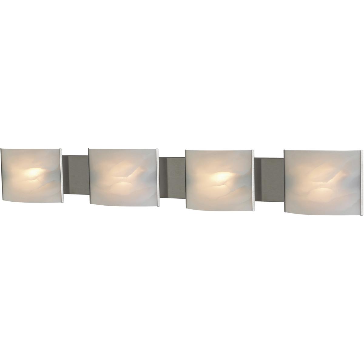 Atlas Lighting & Home WL11393-SV Pannelli LED 41 inch Stainless Steel Vanity Light Wall Light in White Alabaster Glass